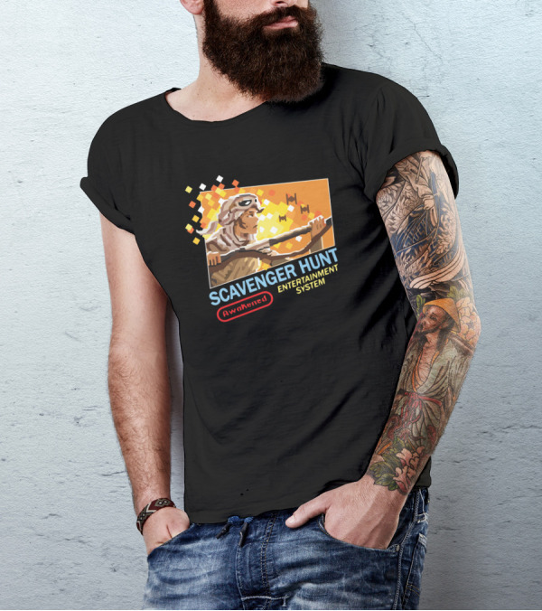 Scavenger Hunt Awakened Entertainment System Pixel Art Style Retro Adventure T-Shirt