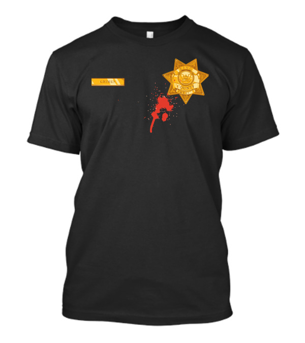 Grimes Deputy Badge With Blood Splatter T-Shirt