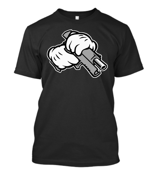 Sniper Cartoon Gloves Holding Gun T-Shirt