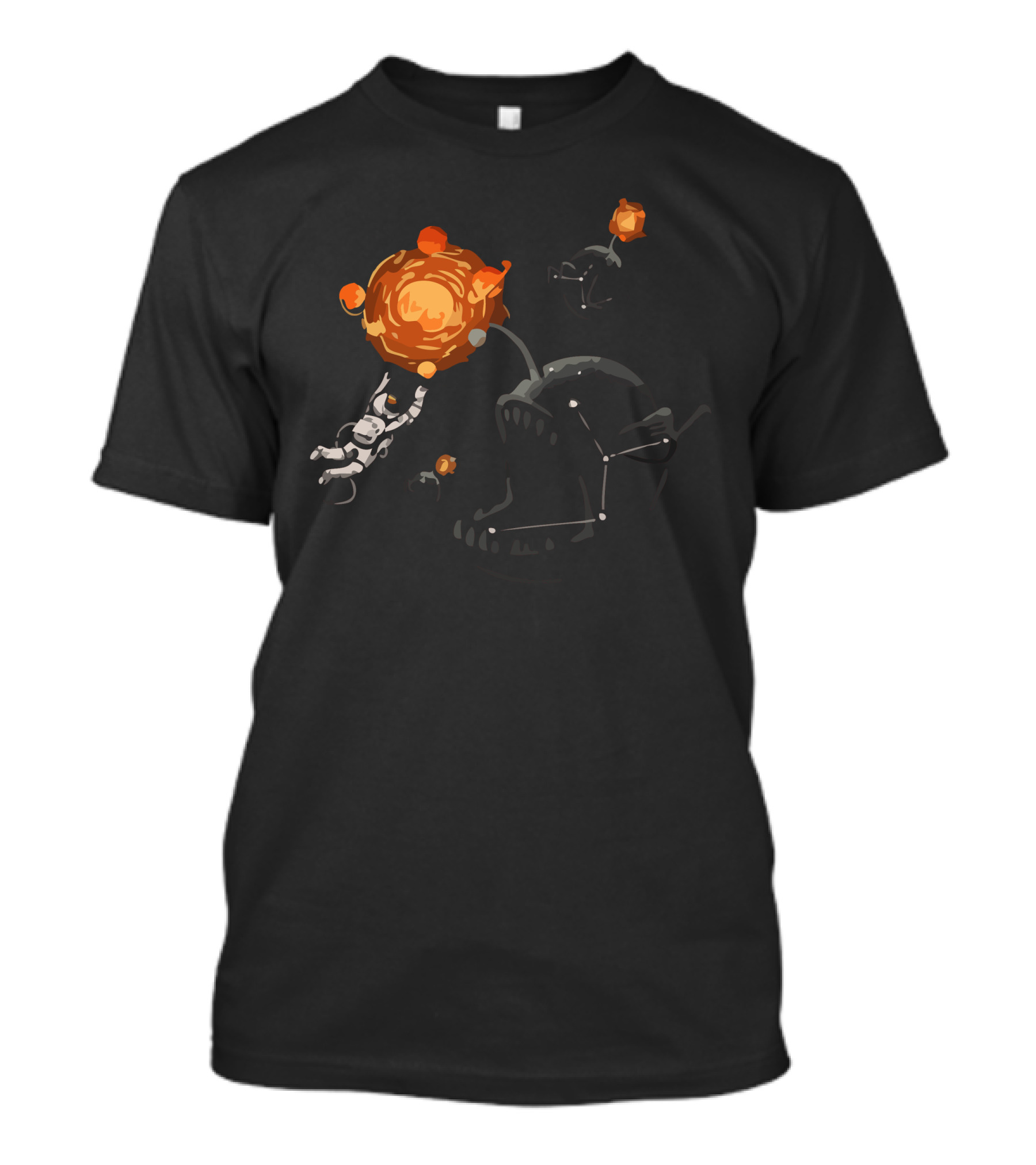 Astronaut Luring Cosmic Fish With Planet Lure In Space Bait T-Shirt