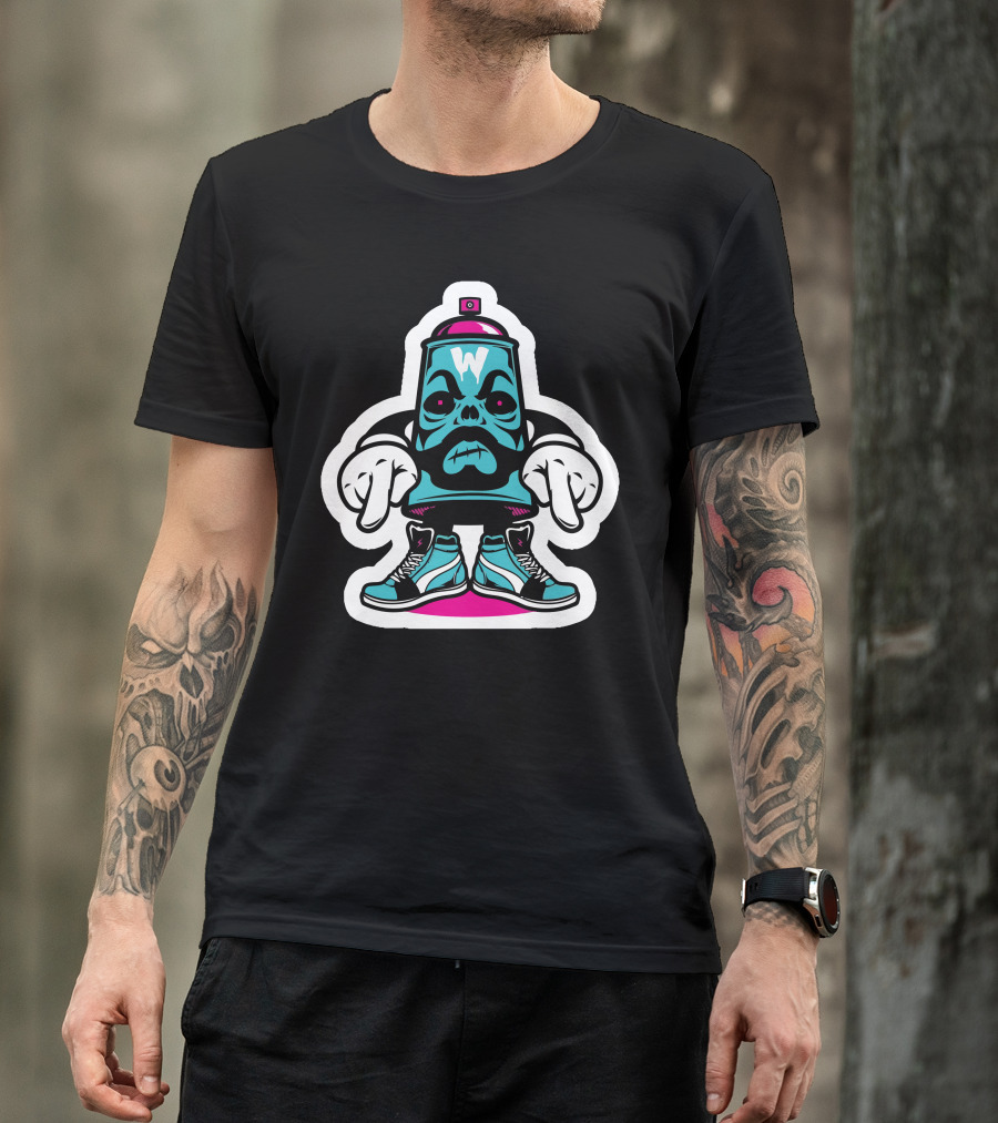 Sticker Pack W Skull Spray Can Character T-Shirt