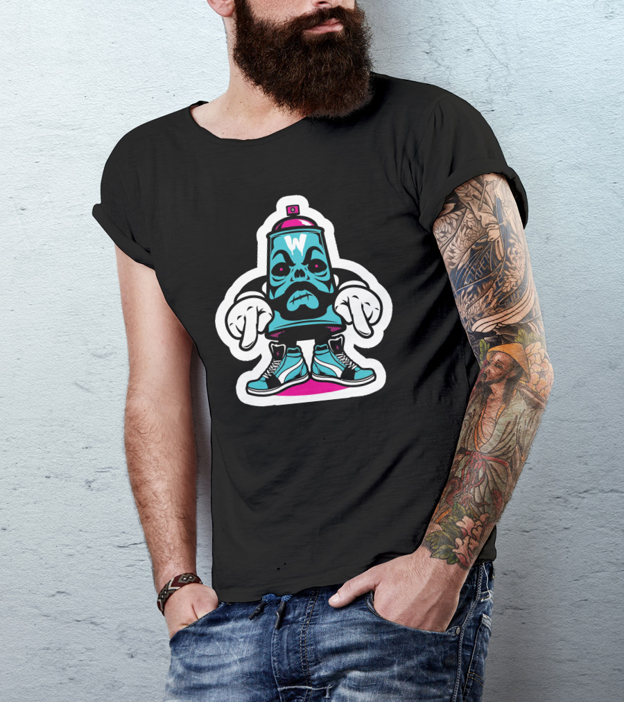 Sticker Pack W Skull Spray Can Character T-Shirt
