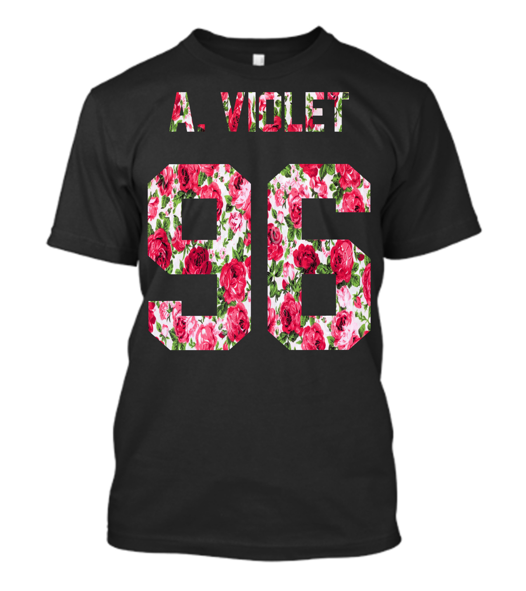 A. Violet 96 Floral Roses T-Shirt