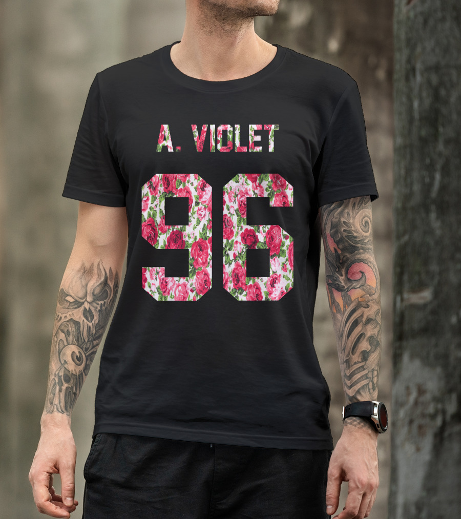 A. Violet 96 Floral Roses T-Shirt