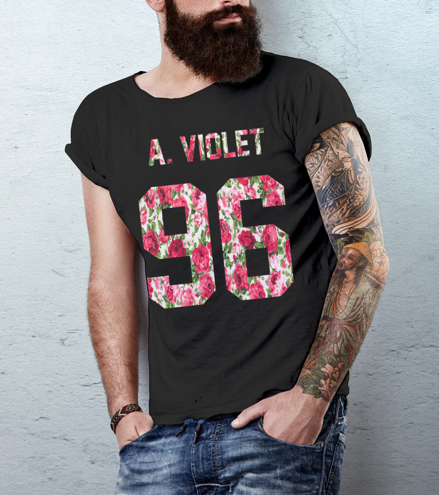 A. Violet 96 Floral Roses T-Shirt