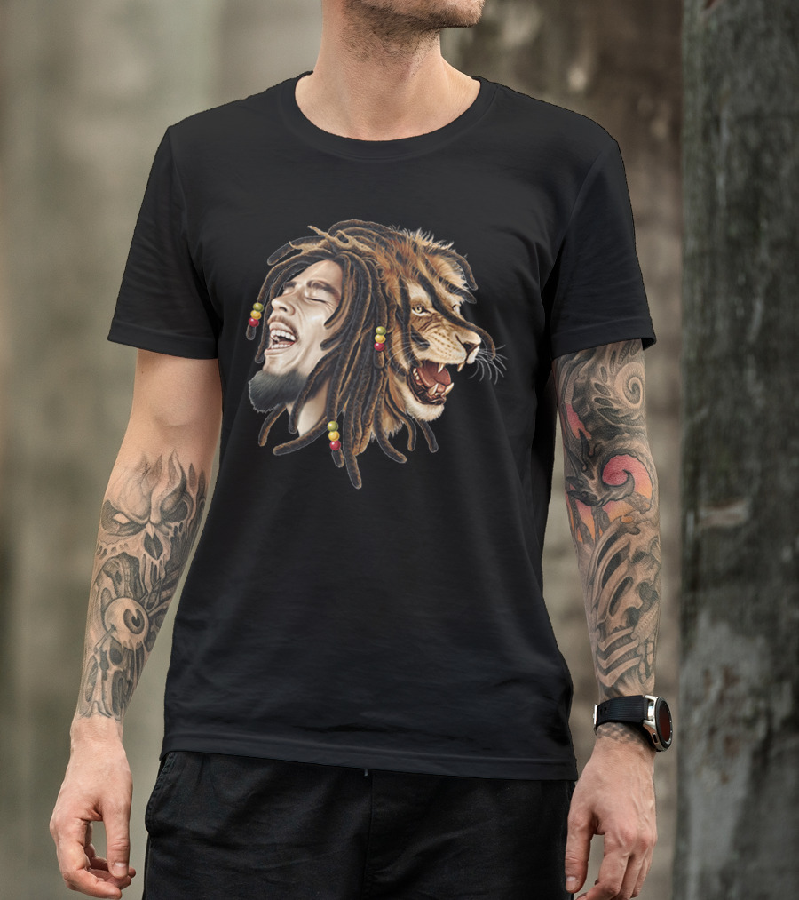 Bob Marley Lion Head Dreadlocks Fusion T-Shirt