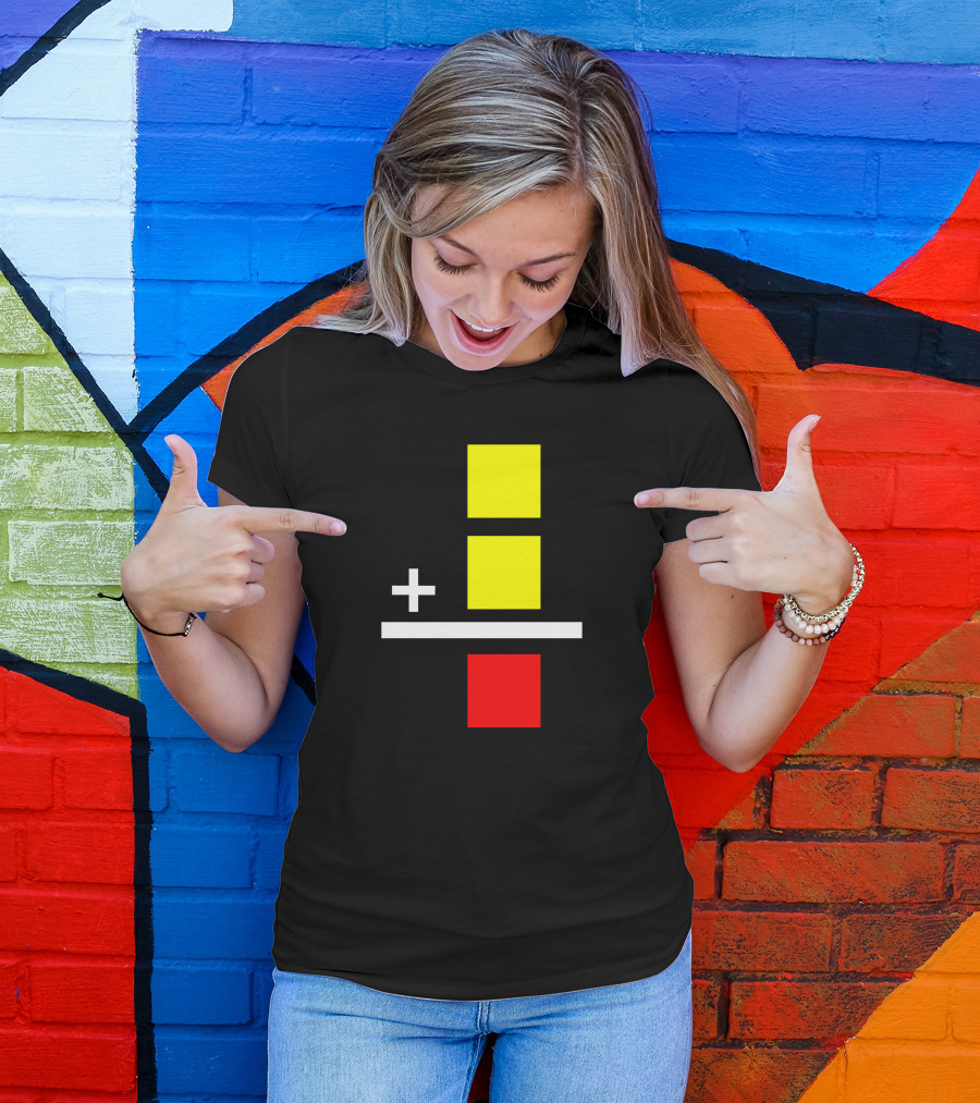 Funny Soccer Penalty Equation Yellow Plus Red Card T-Shirt