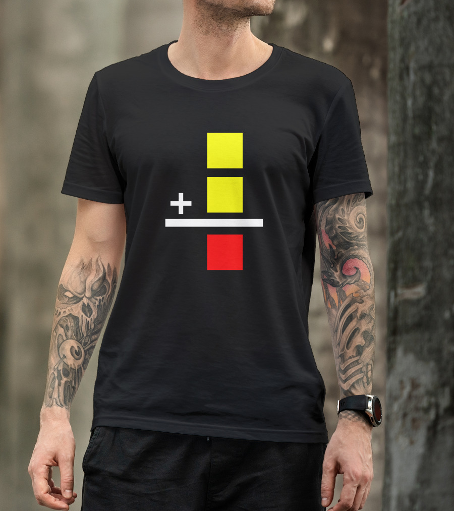 Funny Soccer Penalty Equation Yellow Plus Red Card T-Shirt