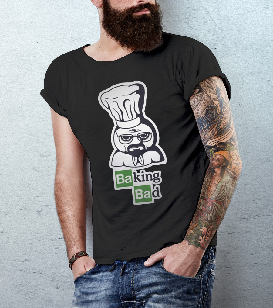 Heisenberg Baking Bad Chef Hat Green Blocks T-Shirt