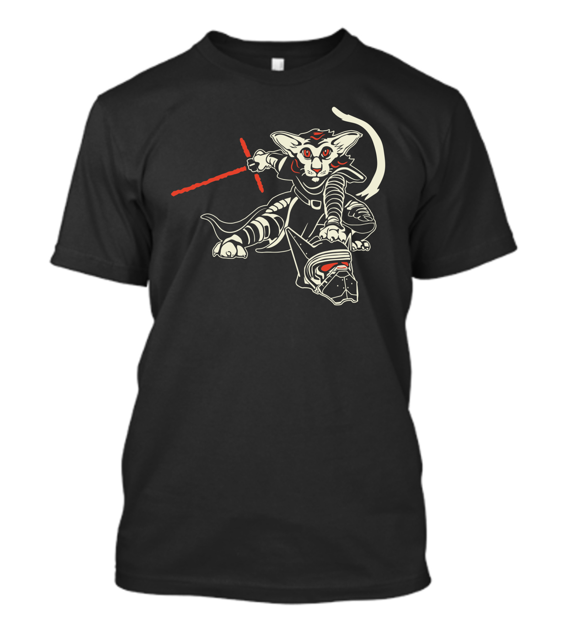 Kalto Cat Jedi Knight With Red Lightsaber Adventure T-Shirt