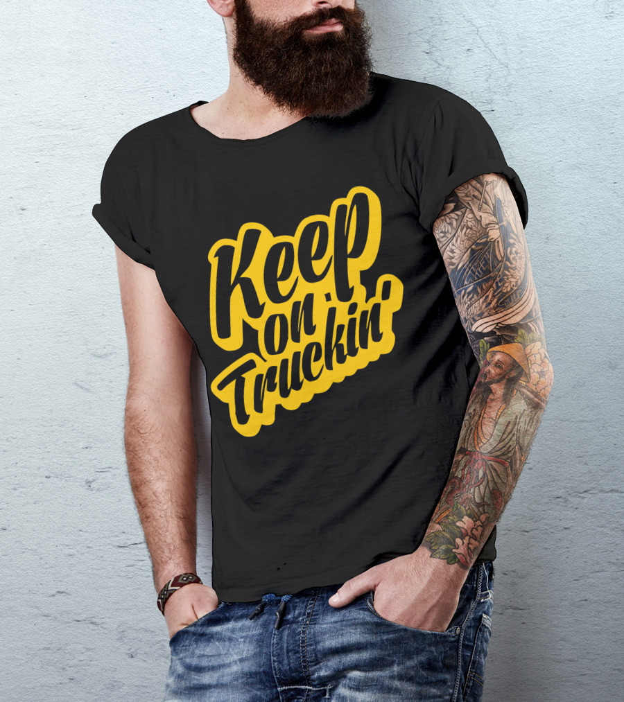 Keep On Truckin Robert Crumb Style Vintage Retro 1970s Lettering T-Shirt