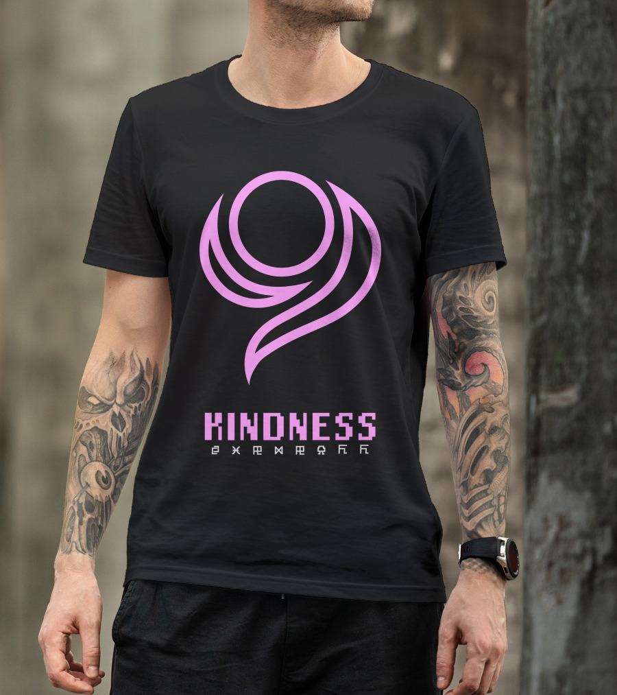Kindness 9 Pink Symbol With Geometric Characters T-Shirt