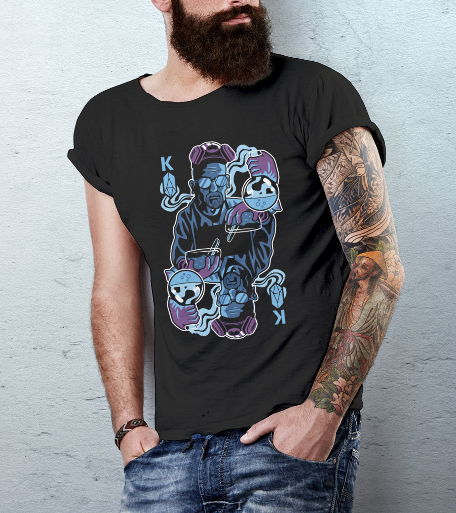K King Of Crystals K Breaking Chemist Dual Flask T-Shirt