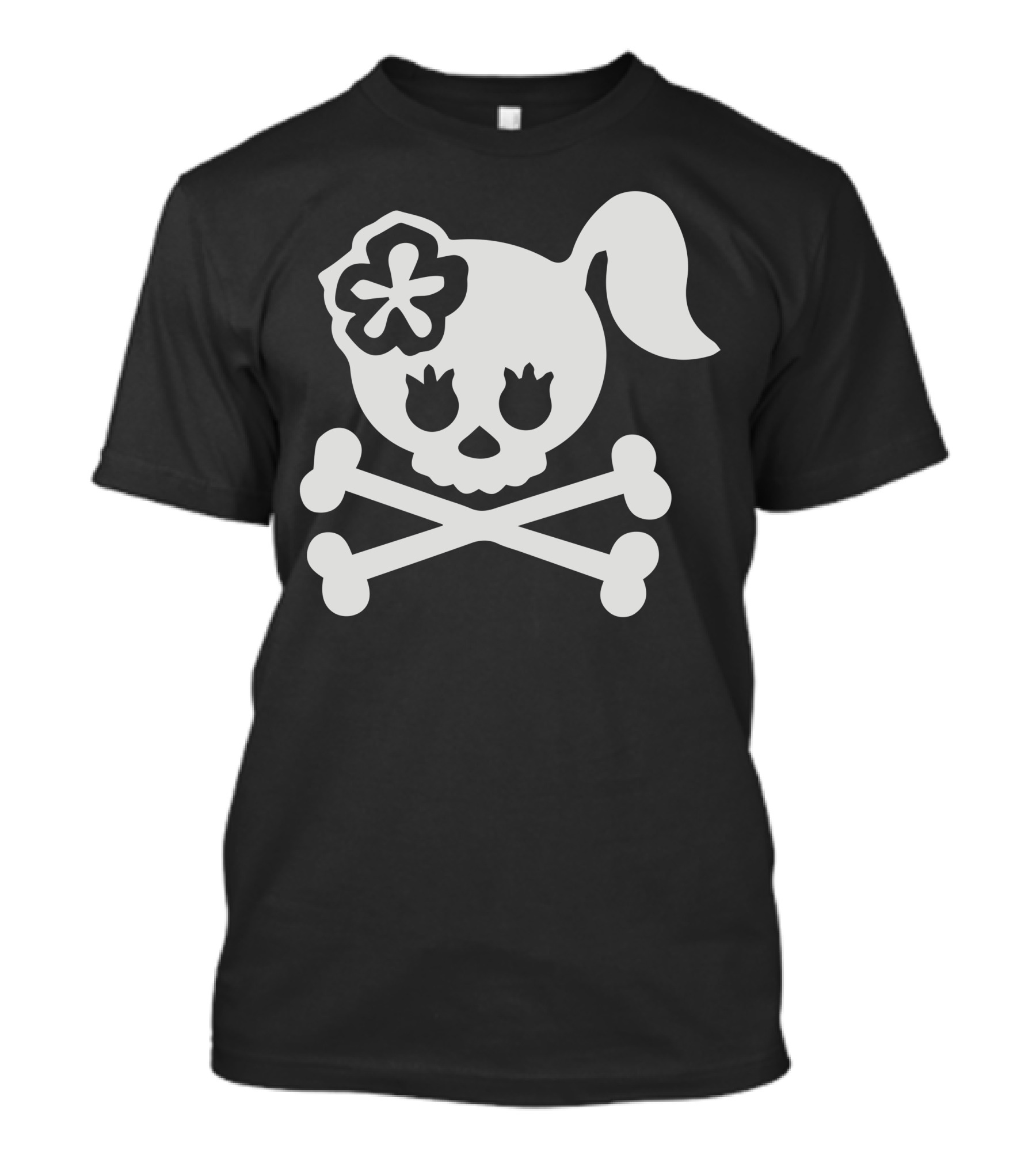 Lady Skull Flower Crossbones T-Shirt