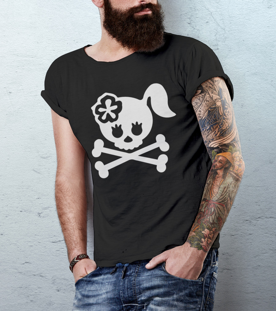 Lady Skull Flower Crossbones T-Shirt