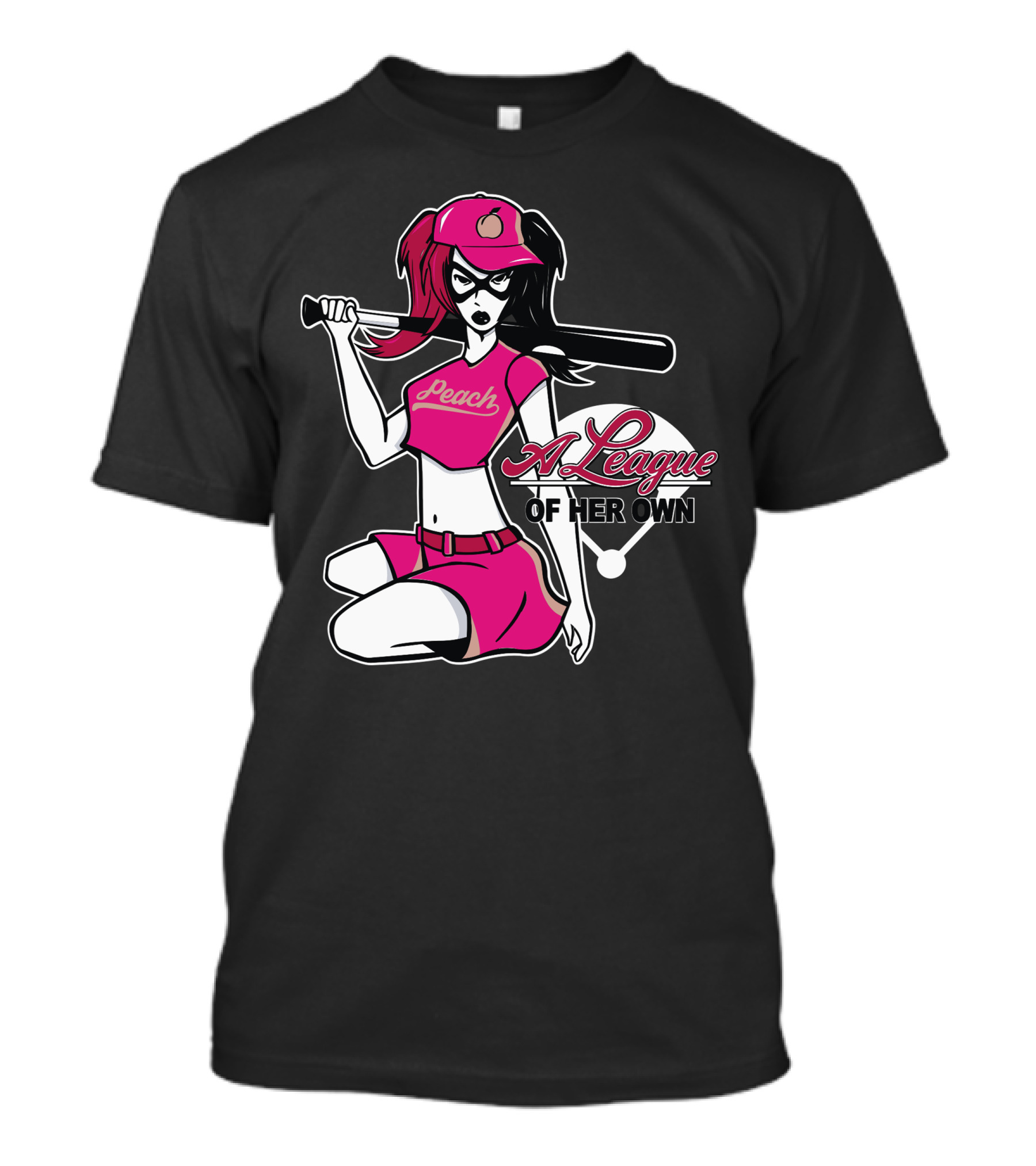Peach A League Of Her Own Baseball Girl T-Shirt