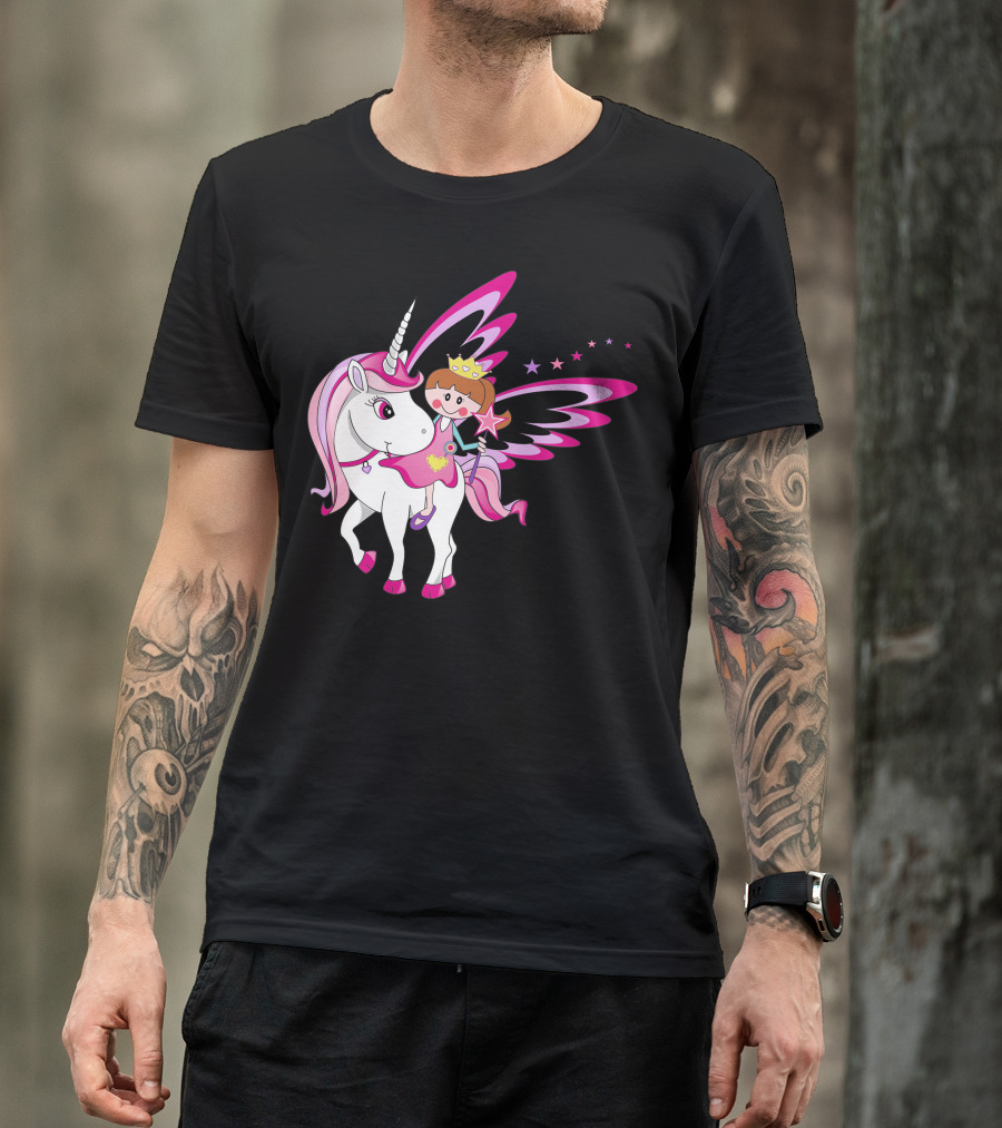 Let's Go My Little Unicorn With Princess And Magical Wings T-Shirt