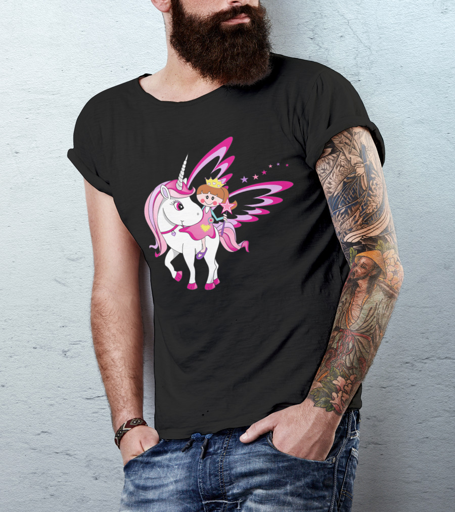 Let's Go My Little Unicorn With Princess And Magical Wings T-Shirt