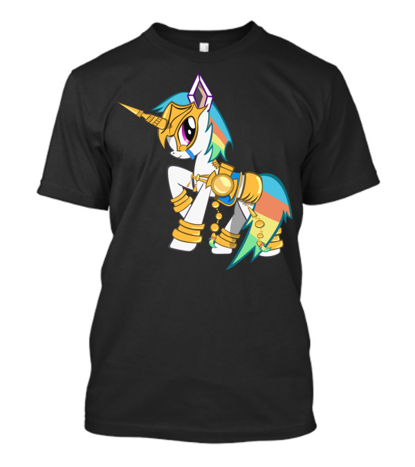 Robotic Baby Unicorn Gold Armor Rainbow Mane T-Shirt
