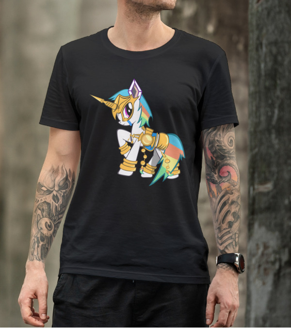 Robotic Baby Unicorn Gold Armor Rainbow Mane T-Shirt