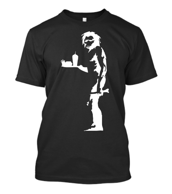Stabilitees Banksy Graffiti Caveman With Junk Food Stencil T-Shirt