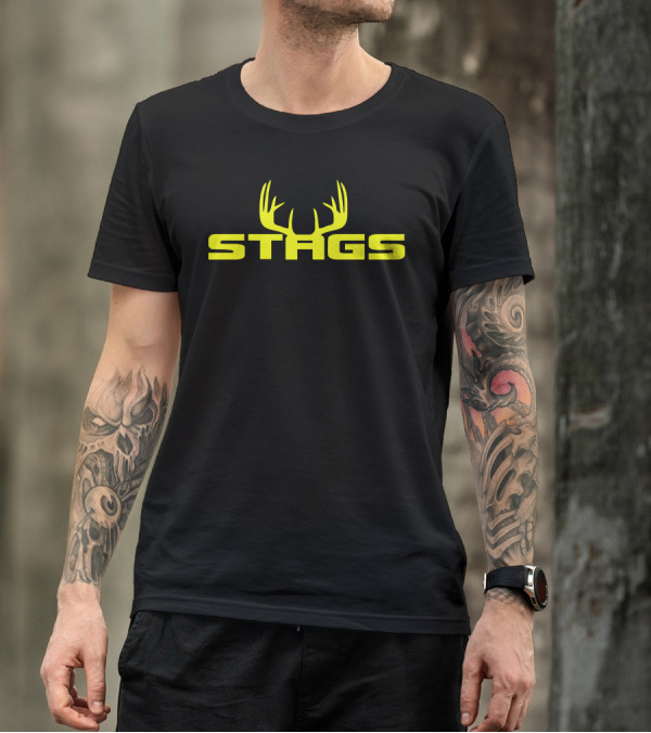 STAGS Antler Logo Bold Yellow T-Shirt
