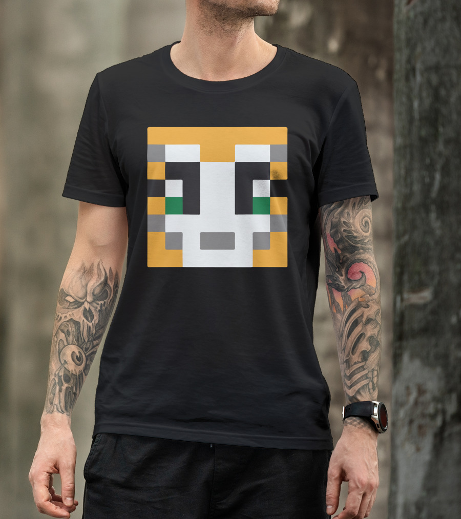 Stampylongnose Minecraft Cat Face Pixel T-Shirt