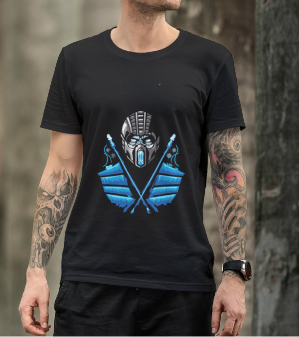 Sub Zero Mortal Kombat Mask And Ice Axes Iconic T-Shirt