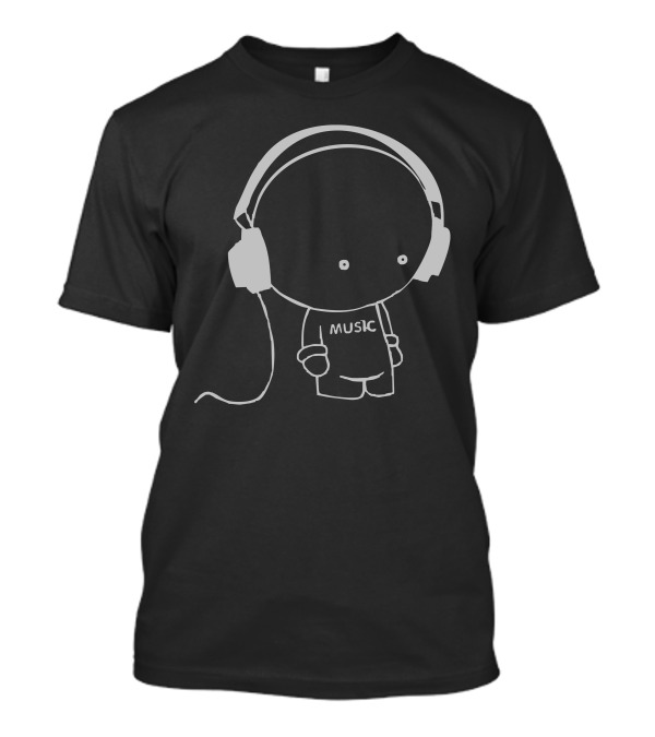 Summer Top Fashion Music Headphones Character T-Shirt