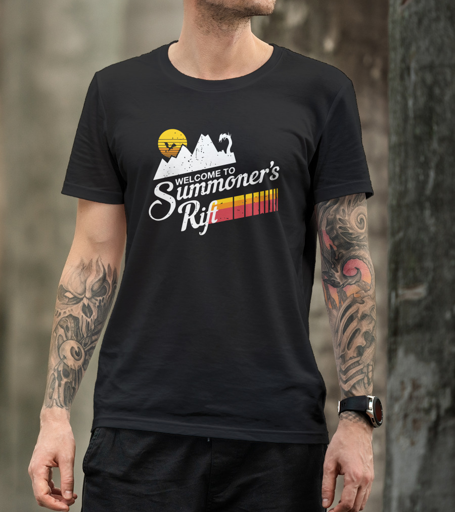 Welcome To Summoner's Rift Retro Mountain Sunset T-Shirt