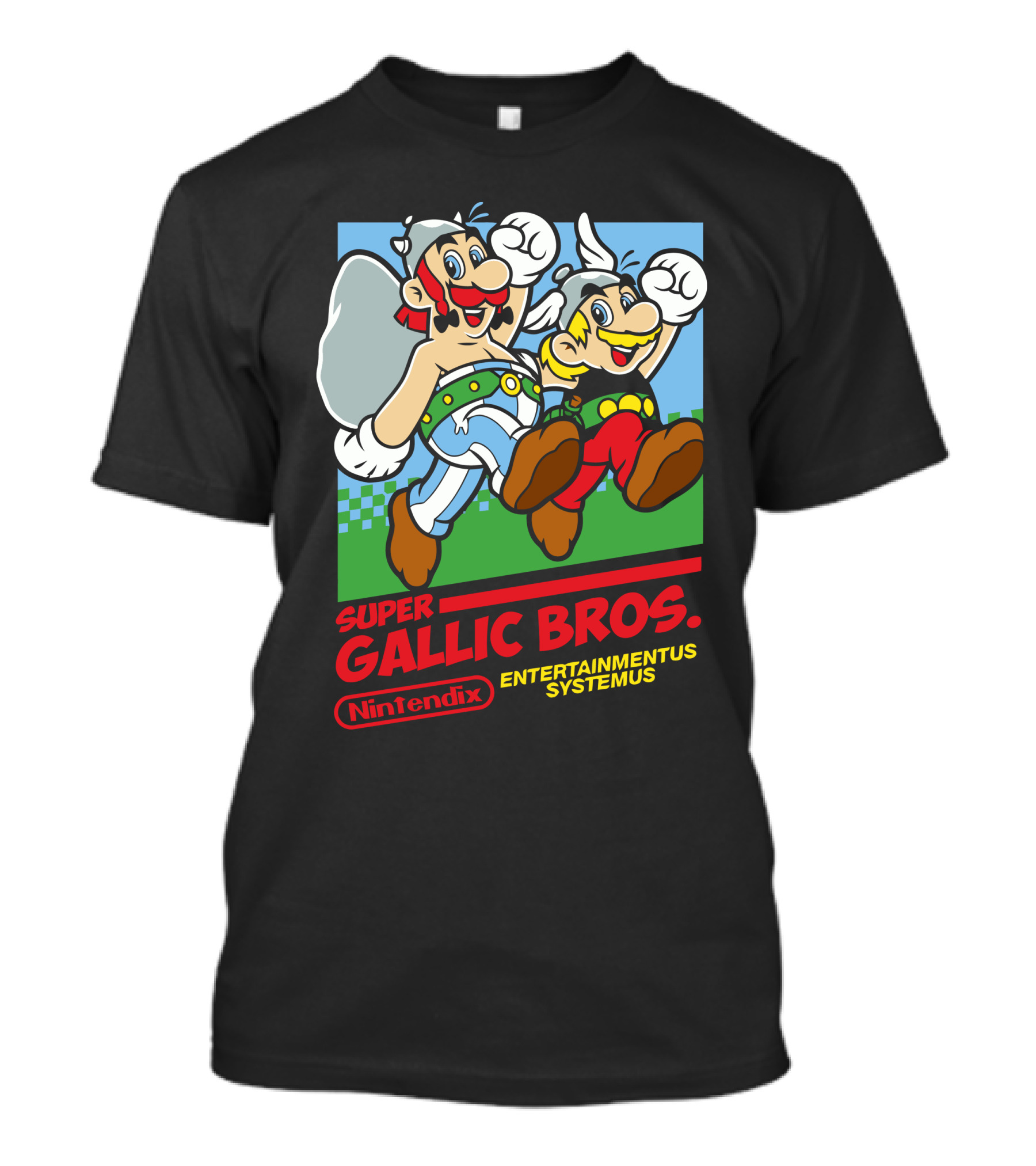 Super Gallic Bros Nintendo Entertainmentus Systemus T-Shirt