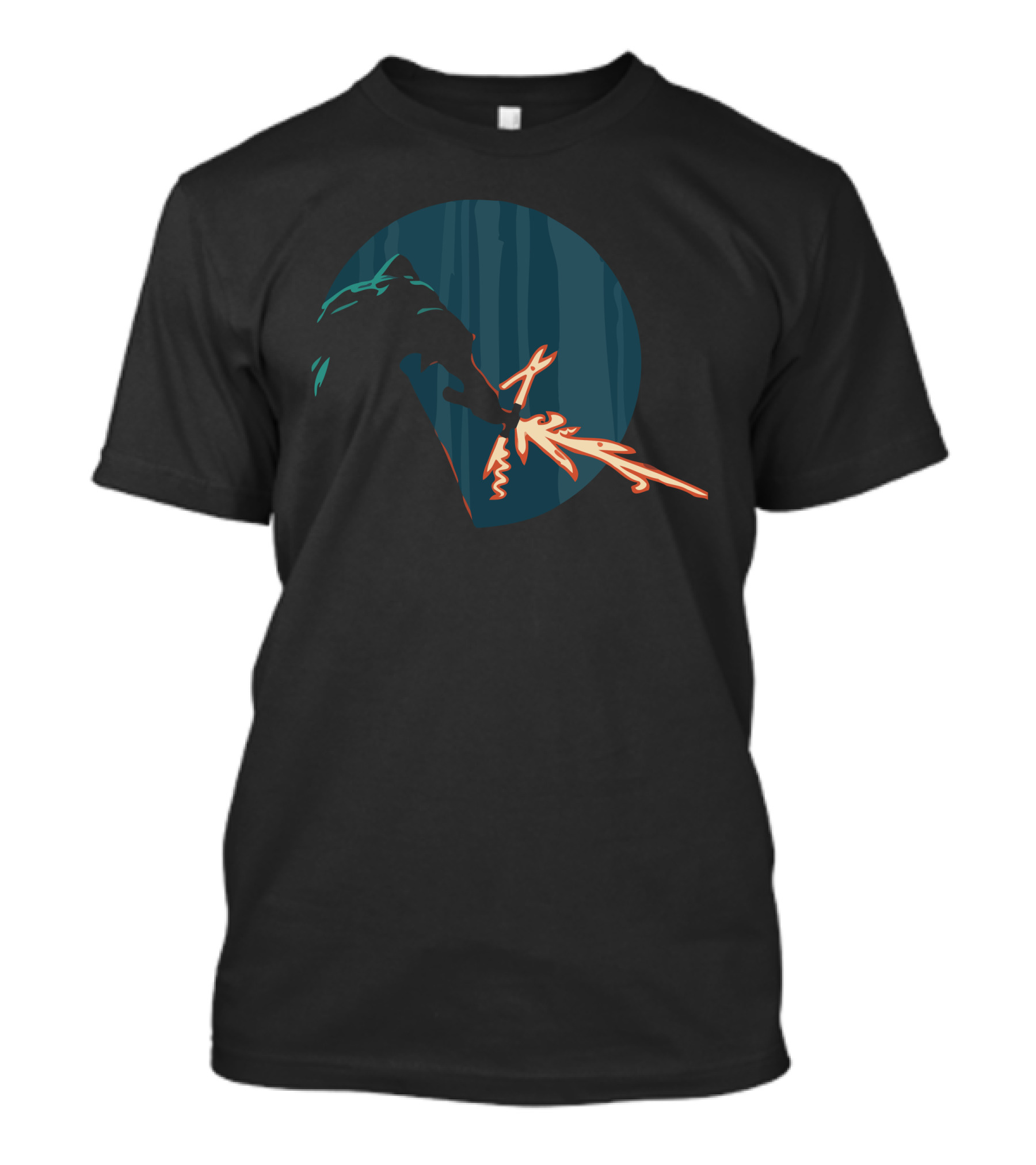 Swiss Army Saber Nightscape Warrior With Radiant Blade T-Shirt