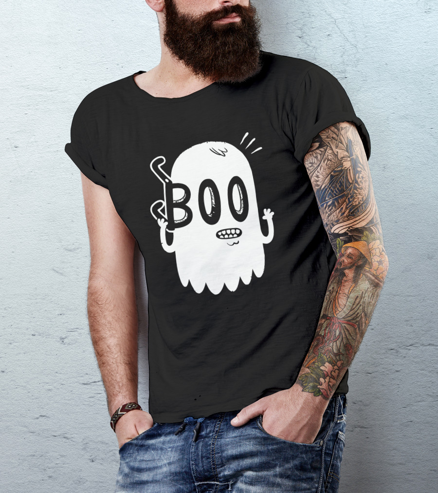 Boo Awkward Ghost Holding Eyeglasses T-Shirt