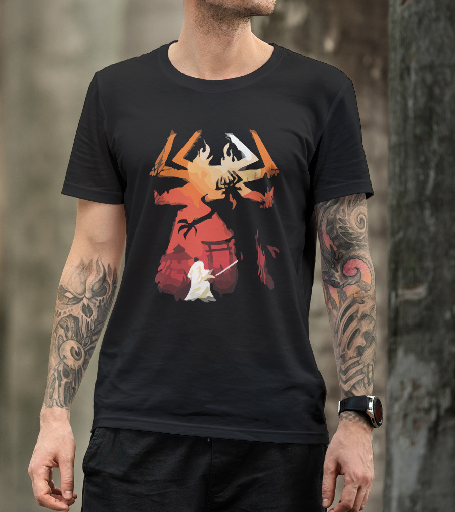 Samurai Showdown Against Fiery Demon T-Shirt
