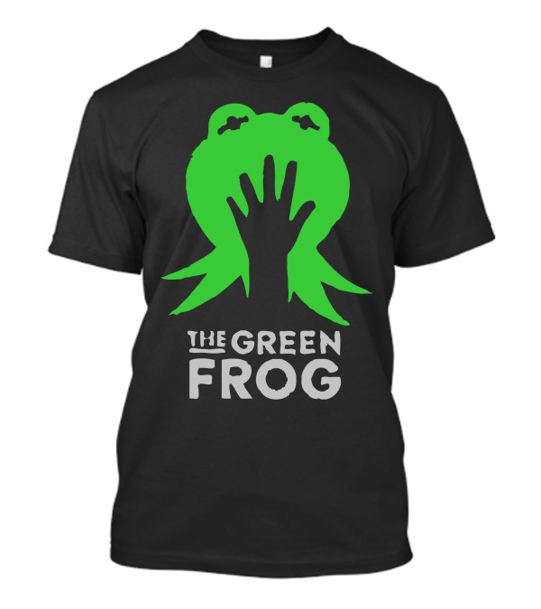 THE GREEN FROG Silhouette Hand Frog Image T-Shirt