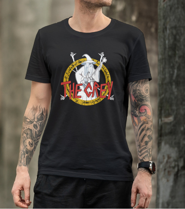 The Grey Wizard Guitar In Enchanted Circle T-Shirt
