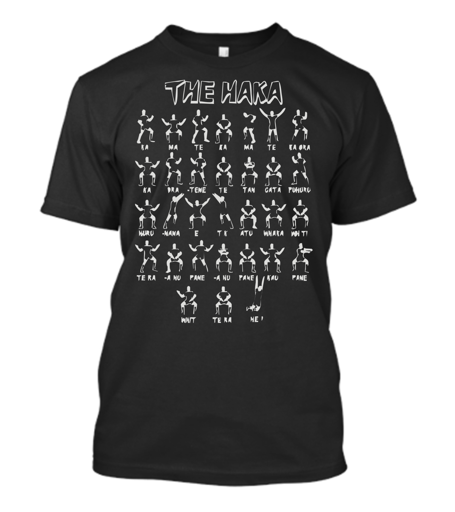 The Haka New Zealand Rugby Ka Mate Dance Moves Diagram T-Shirt