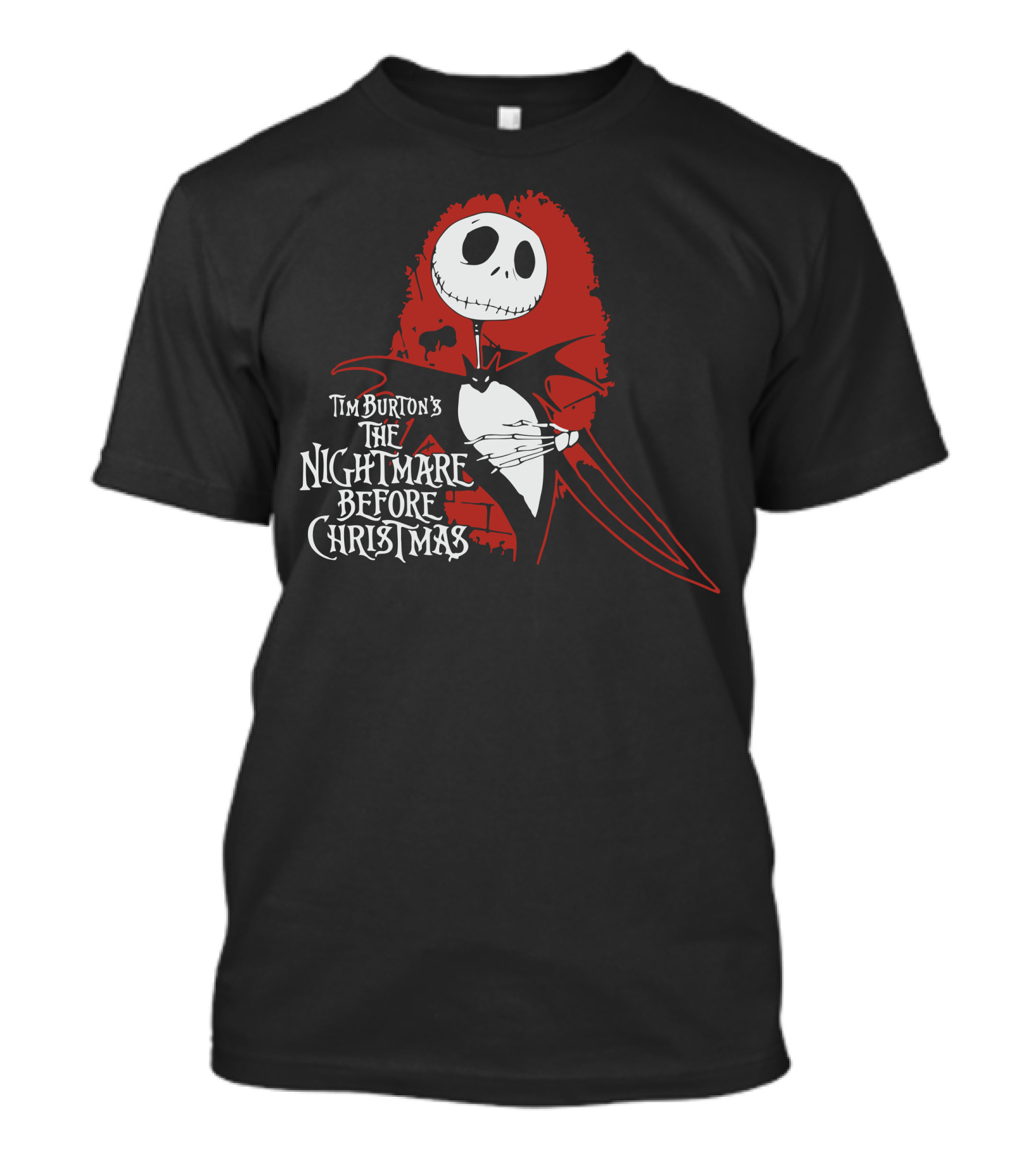 Tim Burton's The Nightmare Before Christmas Dark Love Jack Skellington Red Heart T-Shirt