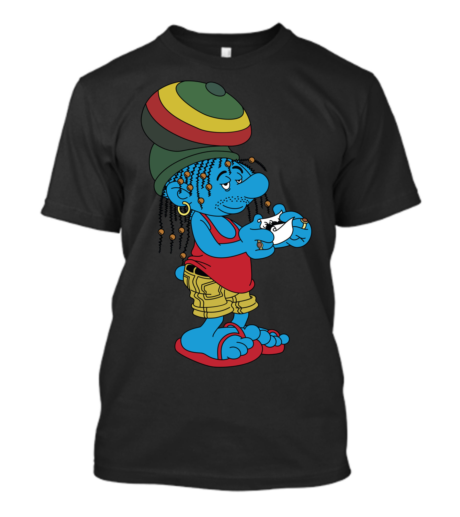 The Smurf Marley Rasta Vibes Reggae Character T-Shirt