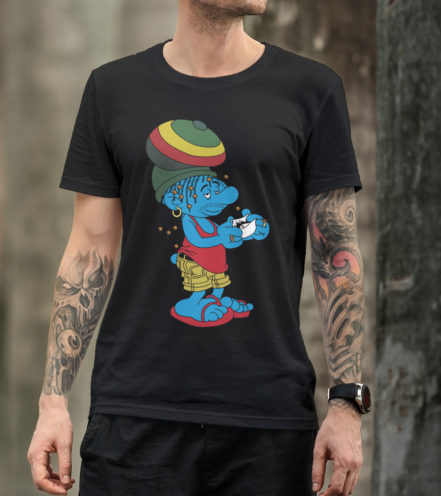 The Smurf Marley Rasta Vibes Reggae Character T-Shirt