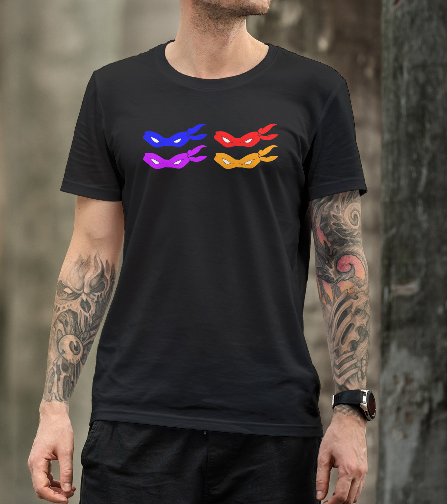 Tmnt Teenage Mutant Ninja Turtles Masks Blue Red Purple Orange T-Shirt