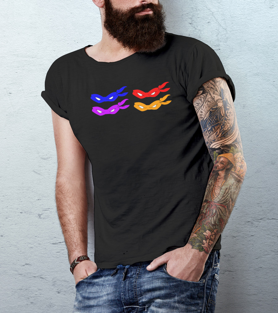 Tmnt Teenage Mutant Ninja Turtles Masks Blue Red Purple Orange T-Shirt