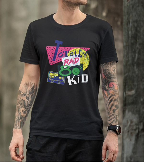 Totally Rad 80s Kid Retro Cassette Tape T-Shirt