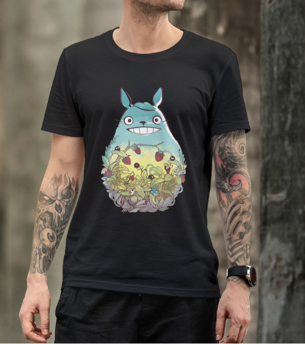 Totoro Forest Garden With Strawberries And Forest Spirits T-Shirt