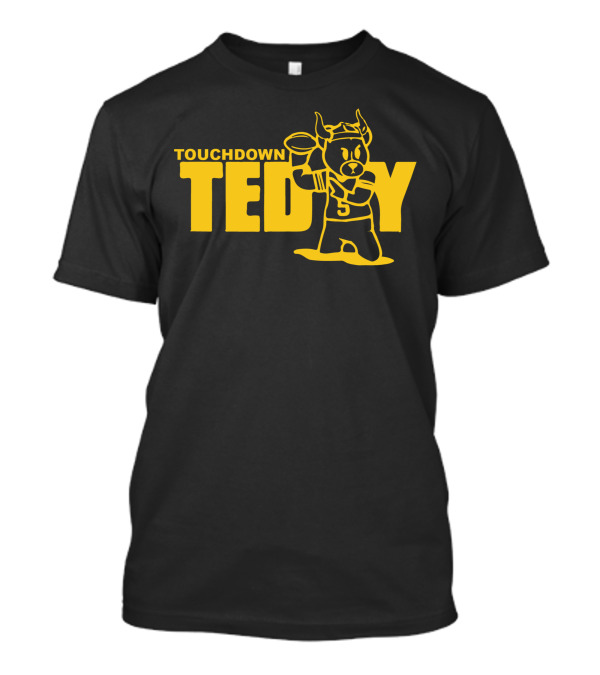 Touchdown Teddy Viking Football Cartoon T-Shirt