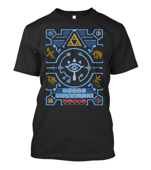 Ugly Sheikah Triforce Eye Symbol With Hyrule Creatures T-Shirt