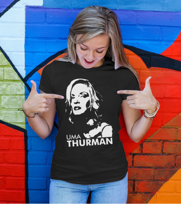 UMA THURMAN Pop Culture Icon Stencil T-Shirt