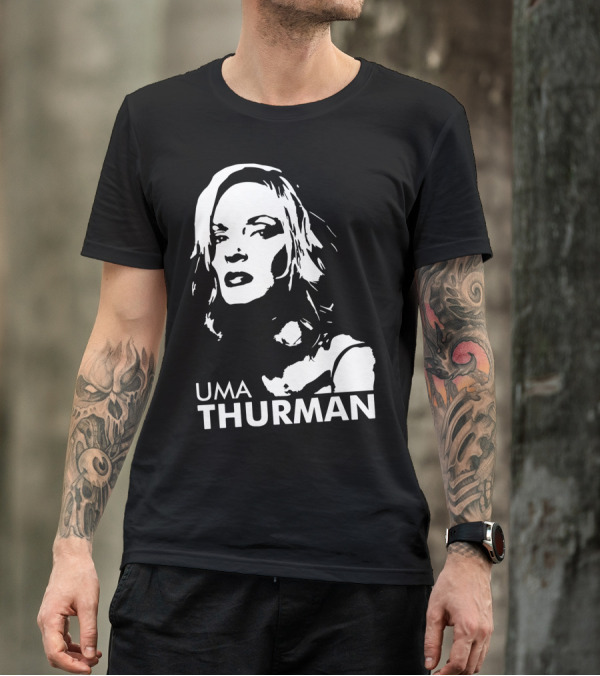 UMA THURMAN Pop Culture Icon Stencil T-Shirt