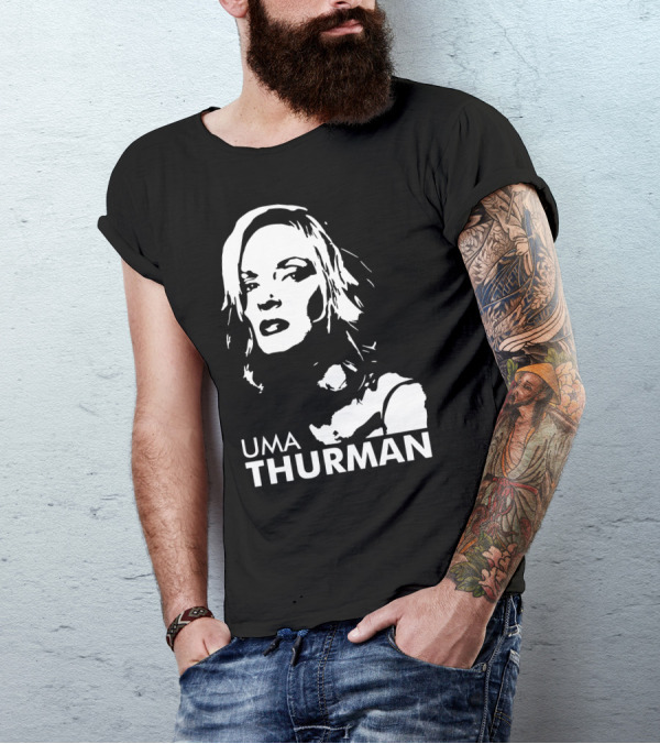 UMA THURMAN Pop Culture Icon Stencil T-Shirt