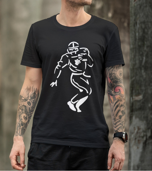 Undefeated Stencil Football Player Sketch T-Shirt